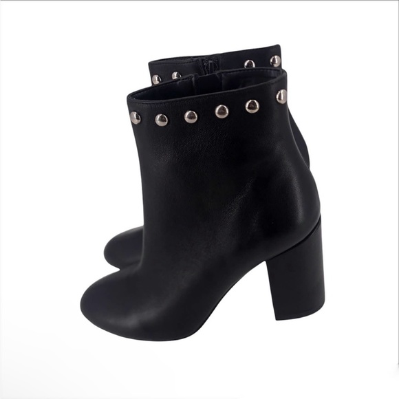 Bianca Di Ankle Bootie Studded Studs Black Leather Womens EU 38 NIB $175 - Picture 4 of 10